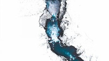 Landscape iceland aerial view river snow nature water Custom Gaming Mat Desk