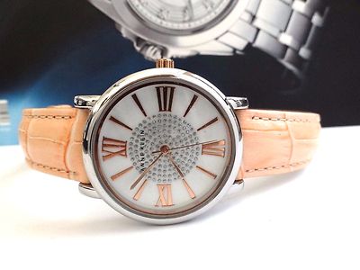 Anne Klein AK/1121 Mother of Pearl Dial Light Pink Leather  display picture 1
