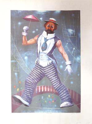 George Russin, High Wire, Lithograph, signed in pencil