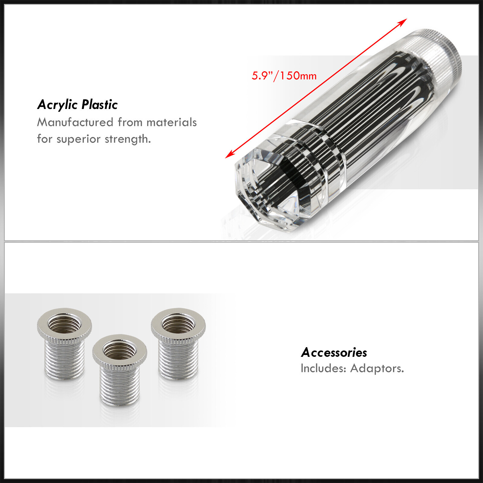 Universal 150mm 6" Long M8X1.25/M10X1.5/M12X1.25 Shift Knob Gear