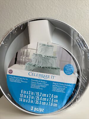 NEW Wilton Tier Round Aluminum Cake Pan Set 14 Inch 10 Inch