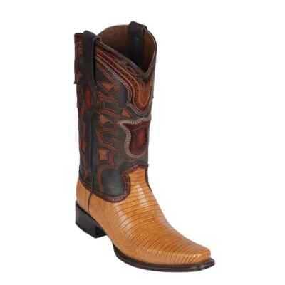 LOS ALTOS SADDLE GENUINE TEJU LIZARD EUROPEAN SQUARE TOE WESTERN BOOT D 760753