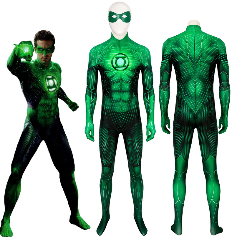 slim fit dress slacks Green Lantern Digital Printed Cosplay Costume Without Soles main image 0