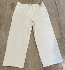 Madewell The Perfect Vintage Wide-Leg Crop Jean Size 32 NWT White NEW