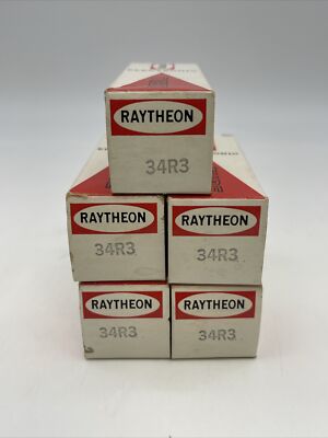 5 Pcs NOS Raytheon Electronic 34R3 Tube Untested
