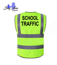School Traffic High Visibility Safety Vest W/Reflective hook loop closure XL