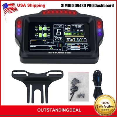 SIMDID DV480 PRO Dashboard Sim Racing Dash Display with 5'' Screen & 16 RGB LEDs