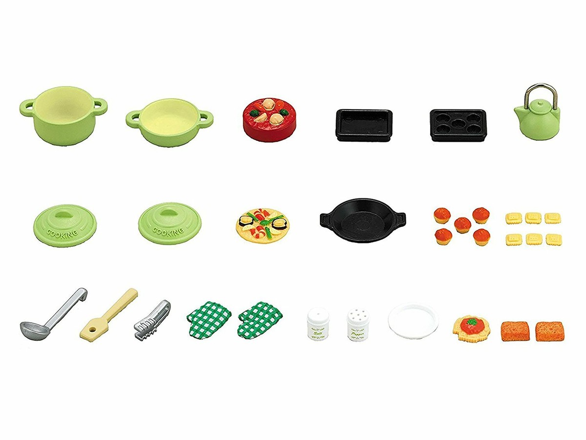 Sylvanian Families - 3 food Sets - Cooking Set, Lunch Set and