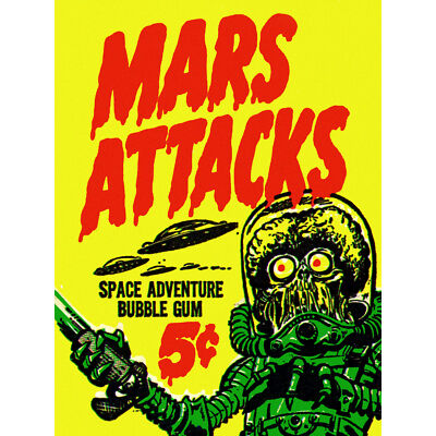 Werbung Mars Attacks Kaugummi Alien Monster Untertasse Kunst Leinwandbild