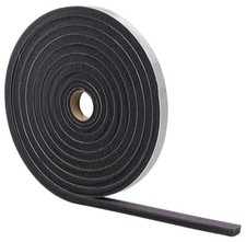 M-D 02097 Foam Tape, 1/2 in W, 17 ft L, 3/8 in Thick, Grey