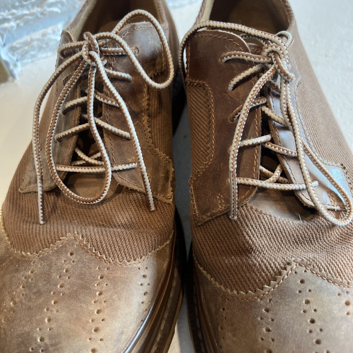 Mens Sorel Madson Lace Wingtip Shoes Chipmunk Nutmeg Size 