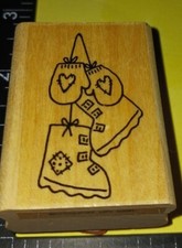 Snow boots and mittens, stampin Up,B58, wooden, used