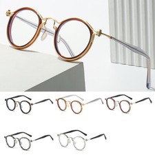 Men Women Round Eyeglasses Frame Punk Style Retro Spectacles Blue Light Block