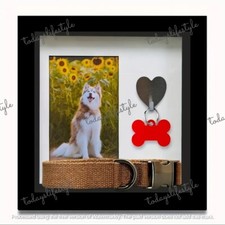 Pet Memorial Photo Frame With Hanging Hood  Space For Pet Collar, 20x20cm