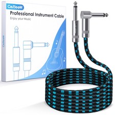 CeMeow Guitar Cable 6ft Right Angle Amp Cord 1/4 Inch 6ft, Black Blue