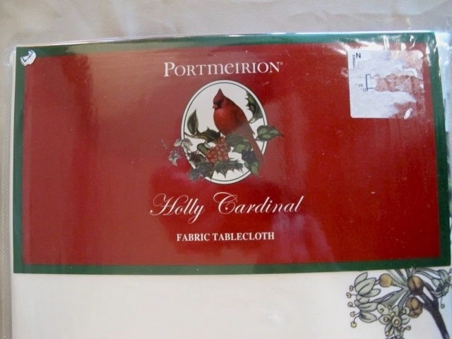 PORTMERION "HOLLY CARDINAL" 60" X 120" HOLIDAY TABLECLOTH-  NEW - Image 2 of 4