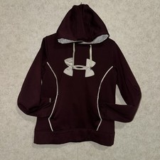 Under Armour Storm 1 Cold Gear Soft Shell Fleece Maroon Hoodie SZ MEDIUM