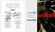 ROB THOMAS SIGNED MATCHBOX 20 TWENTY UNWELL LYRIC SHEET w/EXACT PROOF & COA