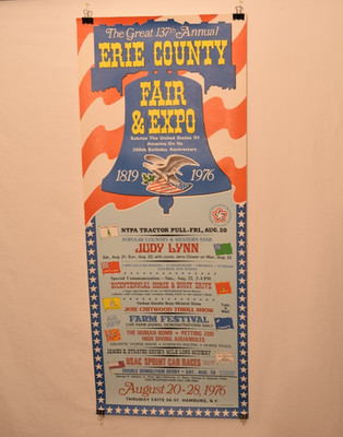 VTG ERIE COUNTY FAIR POSTER  Aug 20-28 1976 HAMBURG NY 37'' X 15''