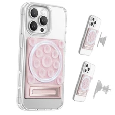SEMBO UniSuction 3 in 1 Suction Phone Case Adhesive Mount Compatible with Pink