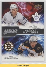 2018-19 Upper Deck MVP Magical Matchups Brad Marchand Leo Komarov #MM-6 READ g8v