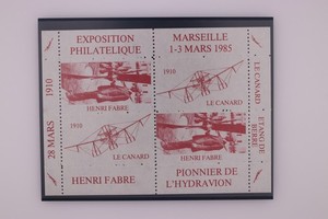 Marseille Philatelic Expo 1985 Henri Fabre Hydravion Souvenir Label