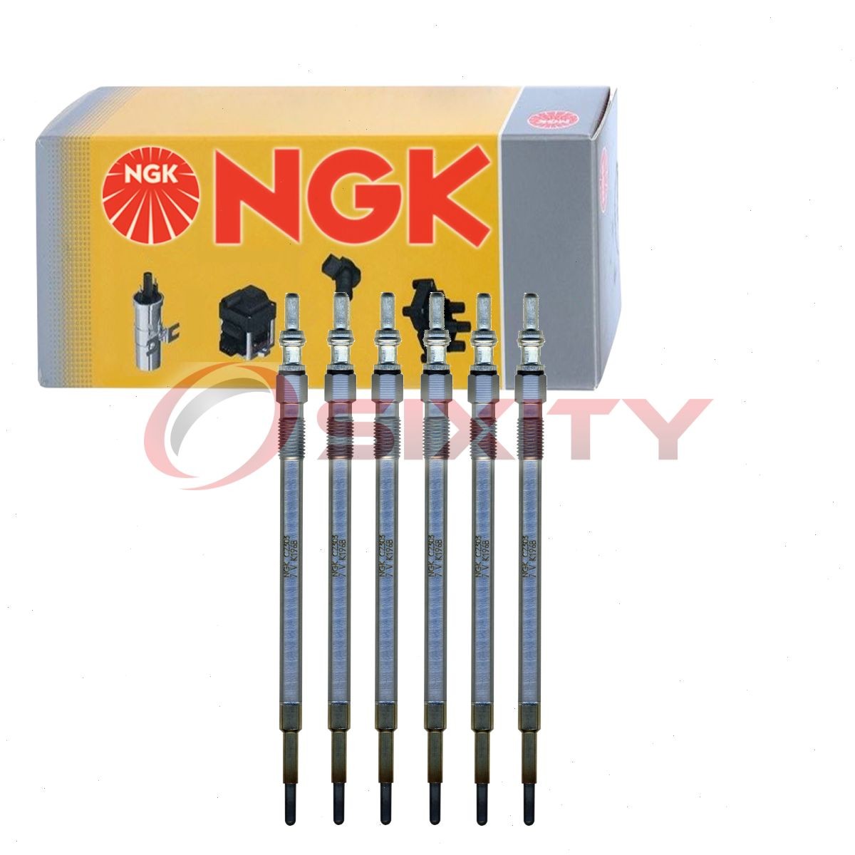 6 pcs NGK Diesel Glow Plugs for 2012-2013 Mercedes-Benz E350 3.0L V6 - fr