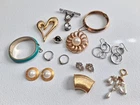 Vintage Now Costume Jewelry Lot Unsigned Brooches Bracelets Earrings