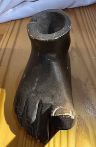Vintage Tiki Wooden Foot Ashtray