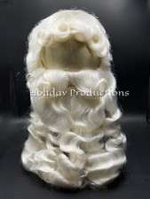 Deluxe Quality Santa Claus Wig  Beard Set W/Wired Attached Mustache Cosplay New