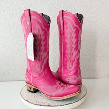 Lane LEXINGTON Womens Cowboy Boots 7 Hot Pink Western Cowgirl Mid Calf Tall Boot