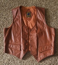 Vintage 70/80's World Wide Leather Vest. new. Size 46