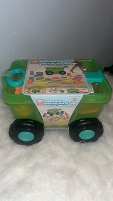 New! Mega Bloks Green Wagon Building Set with 20 Pieces,for Kids 2+ Years.