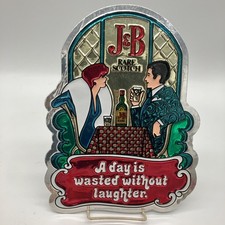 VINTAGE 1970S J & B SCOTCH LIQUOR Unused-NOS Bar Sign- Man & Woman- Day Laughter
