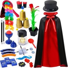 Kids Magic Kit, Magician Costume for Pretend Play, Magic Set with Instructions f