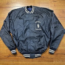 Vintage Butwin Jacket Mens L Black Navy Blue Bomber Hudson Pirates USA Made