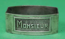 Vintage French Minerva #1 Sterling Silver Napkin Ring "Monsieur" 30 grams 2.25"W