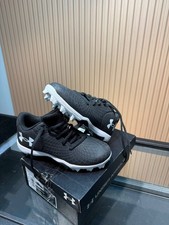 Under Armour UA G GLYDE RM JR. 2.0 Black & White Softball Cleats Youth Size 3.5Y