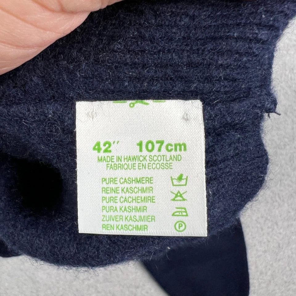 Johnstons of Elgin 100% Cashmere Argyle Crew Neck Sweater Mens 42 Pullover READ - Image 4 of 4