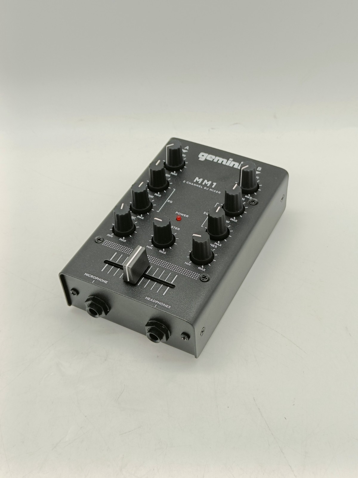 Gemini MM1 2-channel compact DJ mixer mic input sound audio black NO CABLE
