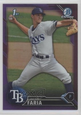 2016 Bowman Chrome Prospects Purple Refractor 75/250 Jacob Faria #BCP186 0x3q