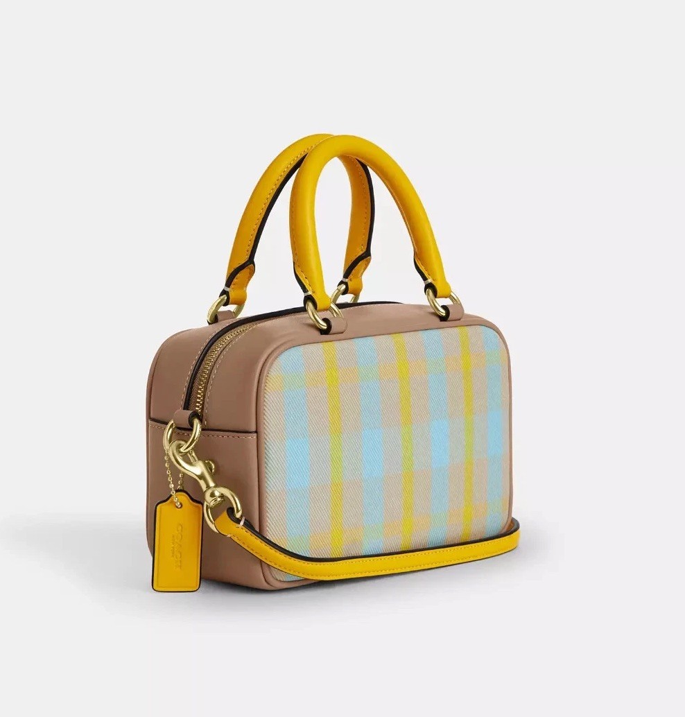 NWT Coach Satchel Crossbody Bag With Plaid Print CBI90 | eBay