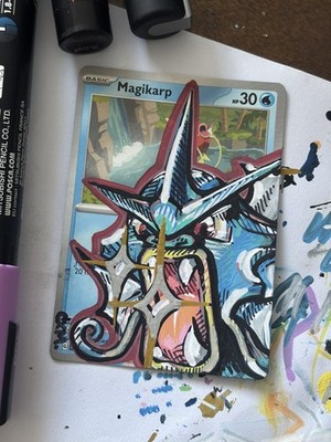 Gyarados | Pokemon Custom Art Card | Hand Painted Altered Pokemon Card | ACEO