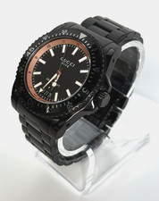 GUCCI Dive YA136213 Date Quartz Black Dial Mens Watch 45mm.