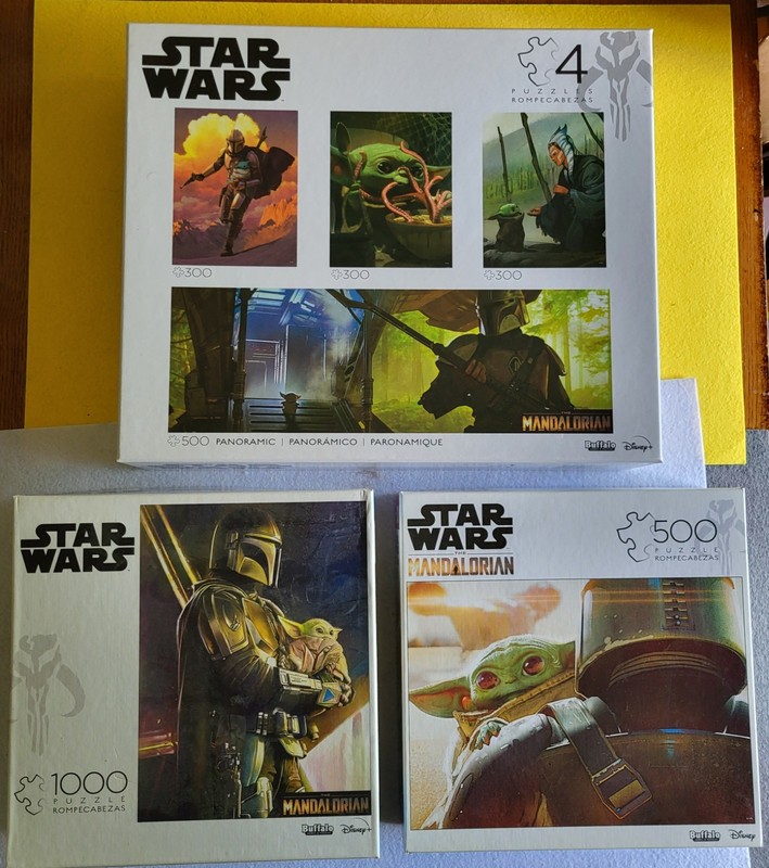 Star Wars Mandalorian Puzzle Lot 6 Buffalo Games 1000 500 300 Complete W/ Poster