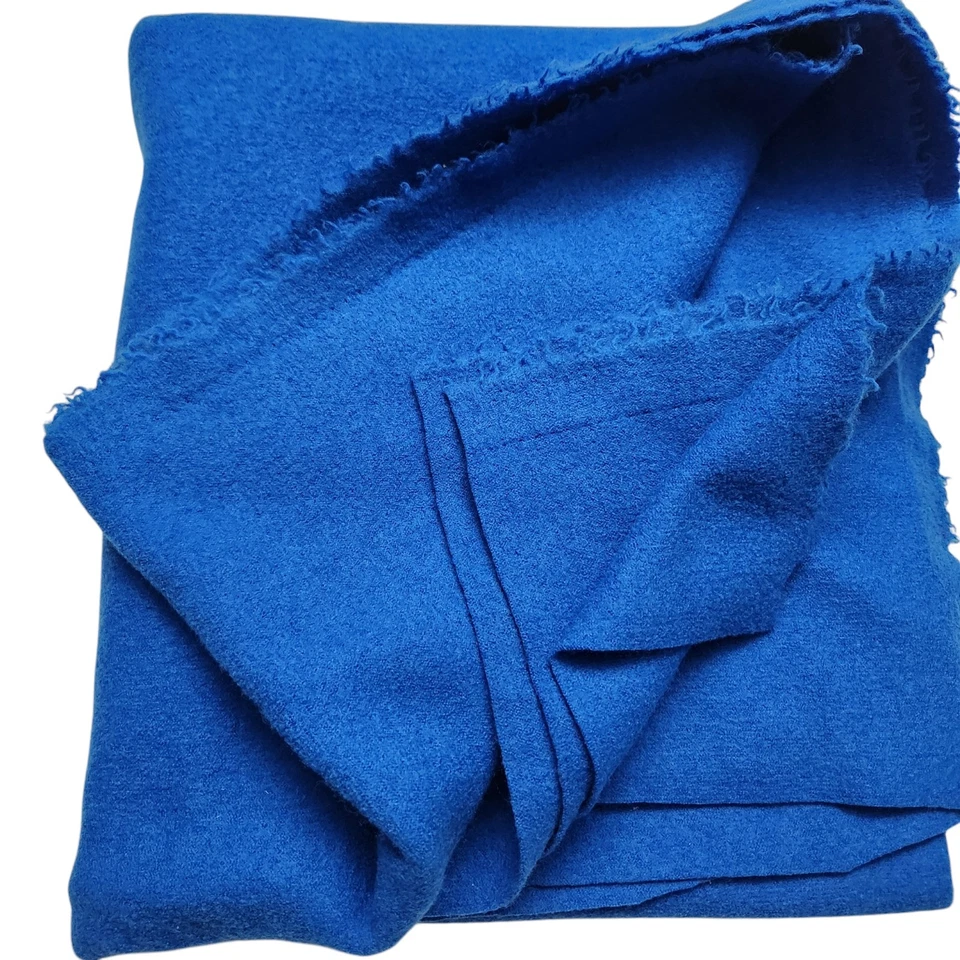 Vintage New Old Stock Boiled 100% Wool Fabric Cobalt Blue - Image 3 of 4