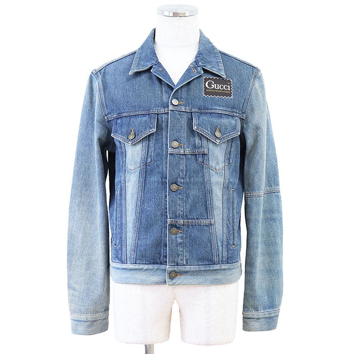 GUCCI Denim Jacket Logo button Reconstructed Patc… - image 1