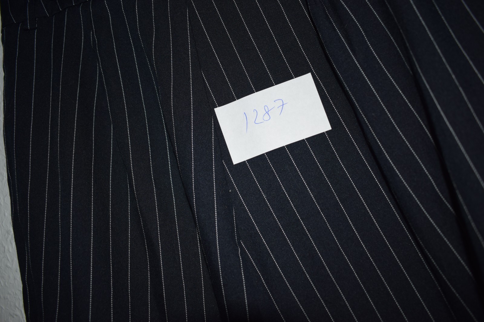 Stradivarius Pinstripe Cargo Pants - Navy/Black image 10