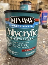 Minwax Water Based Polycrylic Clear Topcoat/ Clear Gloss/ 1 Quart