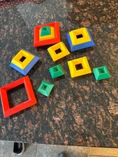 WEDGITS Stackable Building  Blocks STEM 13 Pieces Stacking Pyramid Design Book